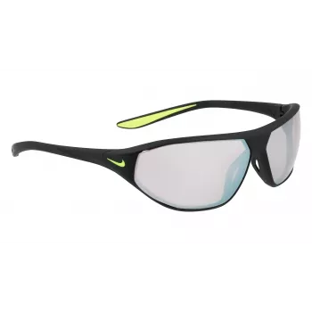 NIKE AEROSWIFTEDQ0 Unisex Sport Saulesbrilles - Matēti Melnas, Pelēka Tonējums, 65 mm Lēca