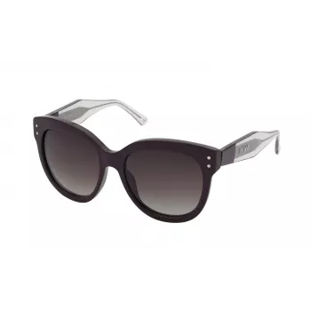 NINA RICCI Women's Sunglasses SNR3245501CK - Black Acetate Frame, Grey Polycarbonate Lenses, 55/18/140 mm