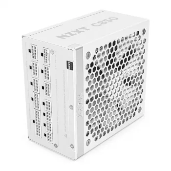 NZXT C850 Gold ATX 3.1 pilnībā modulārais barošanas bloks - 850W, 80 PLUS Gold, balts