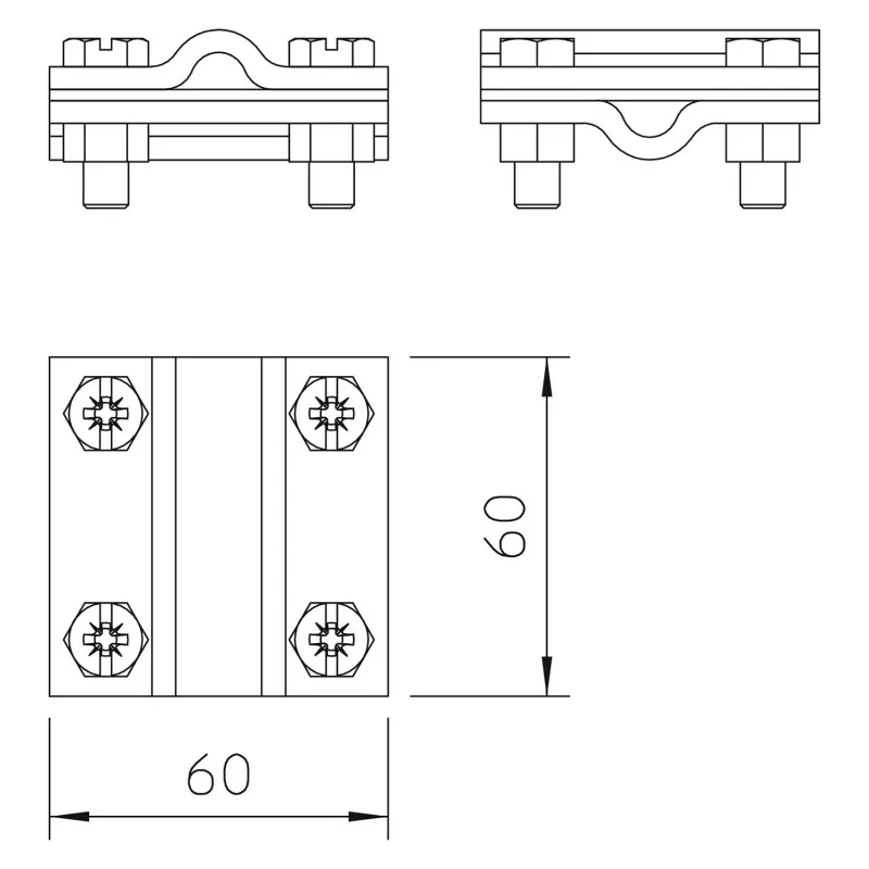 OBO Bettermann 252 8-10 V4A krusteniskā savienotājspīle 8–10 mm vadītājiem (5312318)
