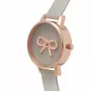 Olivia Burton sieviešu pulkstenis Olivia Burton OB16VB04 ar rozā zelta nerūsējošā tērauda korpusu, baltu ciparnīcu un pelēku vegānas ādas siksniņu