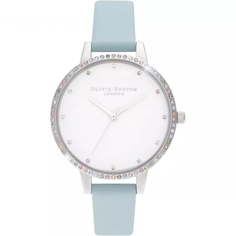 Olivia Burton Women's Rainbow Bee Watch OB16RB19 - 34mm Rose Gold & Grey Leather