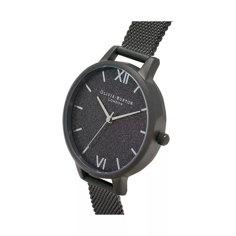 Olivia Burton Women's Sparkle Bee Watch OB16GD49 - 34mm kvarca, balts ciparnīca, pelēks ādas siksniņa
