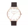 Olivia Burton Sieviešu pulkstenis Sparkle Bee OB16SH07 - 34mm rozā zeltīts nerūsējošā tērauda korpuss, balts perlamutra ciparnīca, pelēka ādas siksniņa