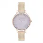 Olivia Burton Sieviešu Sparkle Bee pulkstenis OB16SP16 - 34 mm sudraba ciparnīca, pelēks ādas siksniņš