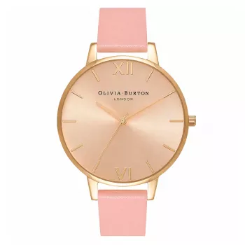 Olivia Burton Sieviešu Pulkstenis OB14BD31 38mm Rozā Zelts Nerūsējošais Tērauds Korpuss Kailas Krāsas Ādas Siksniņa