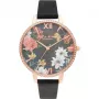 OLIVIA BURTON Sieviešu pulkstenis OB16BF31 38mm Roze zelts Nerūsējošais tērauds Pelēka āda