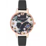 Olivia Burton sieviešu pulkstenis OB16GSET24 34mm ar ziedu ciparnīcu un aproci