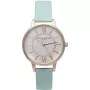 Olivia Burton Women's Wishing Watch OB15WD47 - 34mm Rose Gold Stainless Steel Case, White Dial with Bee Charm, Grey Leather Strap