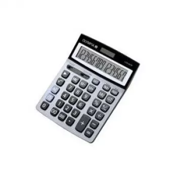 OLYMPIA LCD 6016 zils kabatas kalkulators, 12 ciparu LCD, divu veidu barošana (baterija un saules enerģija), nodokļu, peļņas, kopsummas funkcijas, atmiņa 4684