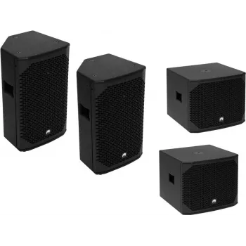 OMNITRONIC PA komplekts AZX Passive M - 2x 10 inch pasīvie PA skaļruņi, 150W RMS/300W maksimālā katrs, 8 Ohm, saplāksnis, melns 20000528