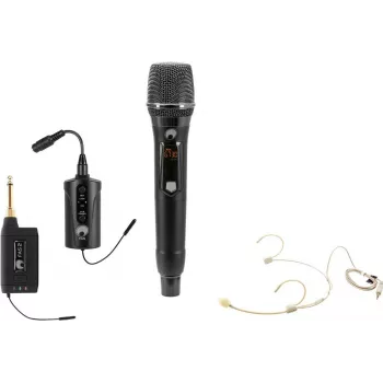 OMNITRONIC komplekts FAS TWO + dinamiskais bezvadu mikrofons + bodypack + austiņu mikrofons 660-690MHz (20000970)