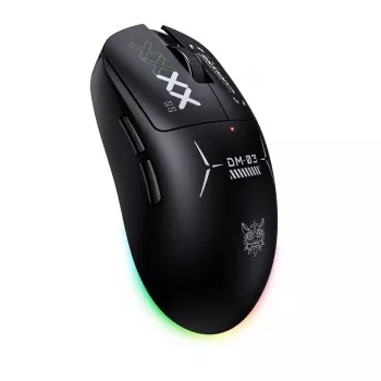 ONIKUMA DM03 RGB spēļu pele – vadu optiskā 6400 DPI, 7 programmējamas pogas, labroču ergonomisks dizains, melna