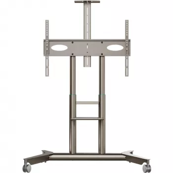 ONKRON TS1871-C mobilais TV statīvs 55–90 collu ekrāniem – šampanieša krāsā, regulējams augstums, VESA 200x200 līdz 800x500, 90.9 kg ietilpība