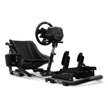 Oplite 104317 NitroKart V2 Racing Cockpit – Melns tērauda simreisa rāmis ar atgāžamu sacīkšu sēdekli