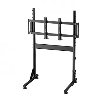 Oplite Nitrokart monitora statīvs V2 melns - viena monitora grīdas statīvs lidojumu un sacīkšu simulatoriem, maks. 49 collas, VESA 75x75 līdz 200x200, augstuma regulēšana 700-1000mm, slīpums/grozīšana/rotācija, tērauds
