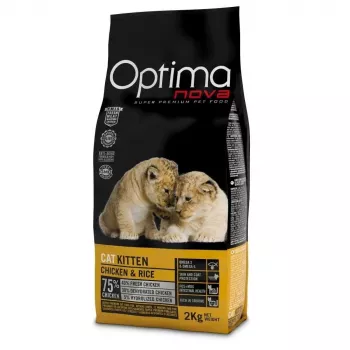 OPTIMANOVA kaķēnu mono vistas un rīsu sausā kaķu barība - 2kg