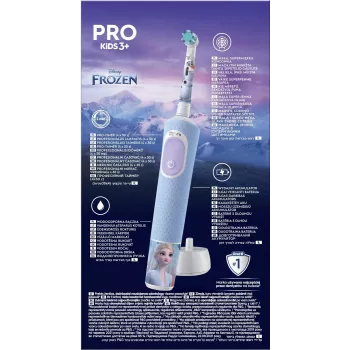 Oral-B Vitality PRO Kids Frozen elektriskā zobu birste bērniem, uzlādējama, 2 režīmi, 1 birstes galviņa, zila