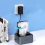 ORICO 6626C3-C-V1 2 disku dokstacija ar bezsaistes klonēšanas funkciju 2.5 inch/3.5 inch SATA HDD/SSD - pelēka