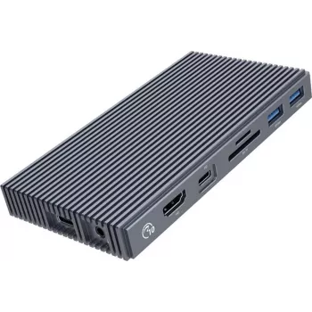 ORICO M.2 NVMe Docking Station ar aktīvu PD 100W, HDMI 2.0, Audio, RJ-45, karšu lasītāju - Pelēks (CDH-9N-GY-BP)