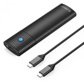 ORICO M.2 NVMe/SATA SSD ārējais korpuss USB 3.1 Gen 2 Type-C 10Gbps, bez instrumentiem, alumīnija, melns