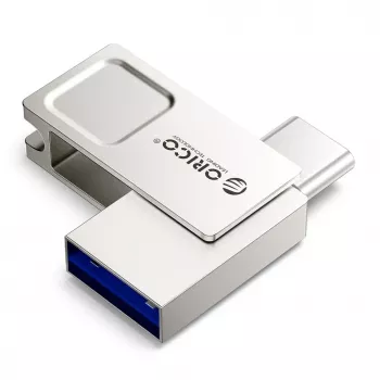 ORICO U301 64GB USB-A USB-C USB 3.2 Gen 1 zibatmiņa - Sudraba