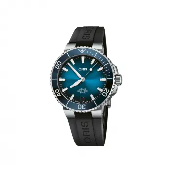 ORIS Men's Dive Watch 41350742274FC 41,50mm Automatic Blue Dial Blue Rubber Strap