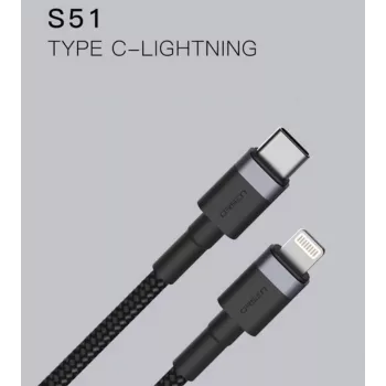 ORSEN S51 Type C to Lightning 3A 1m Melns