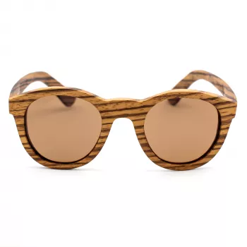 ORYGIN WOOD-B Unisex Saulesbrilles ar Koka Rāmi, UV400 Aizsardzība, Brūnas Nokrāsas Lēcas, 45/25/145 mm
