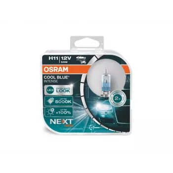 Osram Cool Blue Intense NextGen H11 Halogēna Priekšējais Lukturis Spuldze (Dubultais iepakojums, 12V 55W, PGJ19-2, Līdz 5000K, ECE)