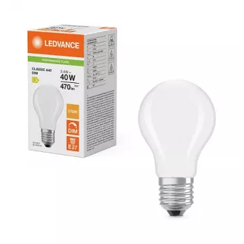 OSRAM LED Classic A 40 Filament DIM P 3.4W 827 Frosted Dimmable LED Lamp