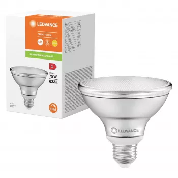 OSRAM PAR30 LED Reflektora Lampa 10W 75W Ekvivalents 633lm 2700K Silts Balts E27 36°
