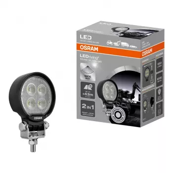 Osram ROUND WL VX80-WD LED darba lukturis, 10W, 12/24V, 800lm, 6000K, platā gaisma, IP67, ECE R10, DT savienotājs, 80mm