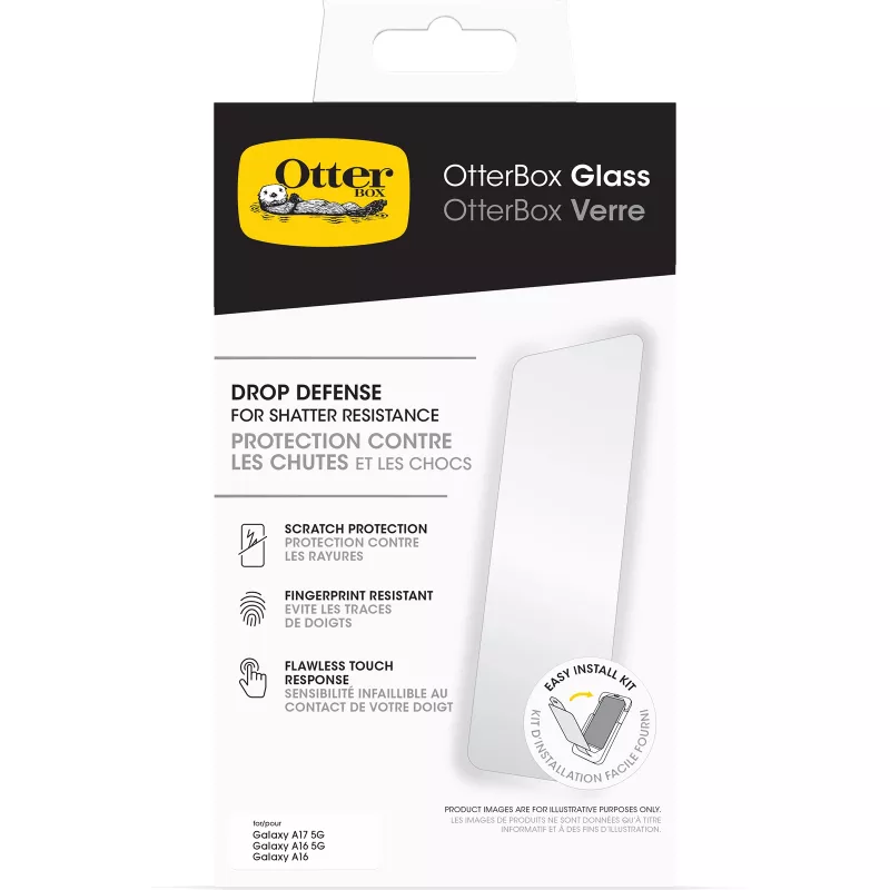 OtterBox Alpha Glass ekrāna aizsargs Samsung Galaxy A16/A16 5G/A17/A17 5G - Caurspīdīgs