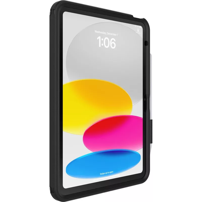 OtterBox Defender Series Kickstand Case for iPad 10th Gen - Ultra-Robusts aizsargmaciņš ar integrētu ekrāna aizsargu un statīvu - Melns (77-93756)