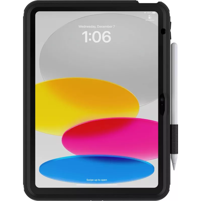 OtterBox Defender Series Kickstand Case for iPad 10th Gen - Ultra-Robusts aizsargmaciņš ar integrētu ekrāna aizsargu un statīvu - Melns (77-93756)