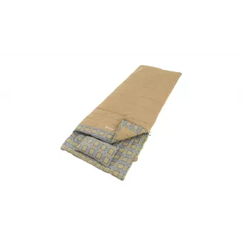 Outwell Commodore Sleeping Bag 225 x 85 cm 9/5/-8 °C ar vaļīgu spilvenu, 2-virzienu Auto-Lock L-veida rāvējslēdzējs