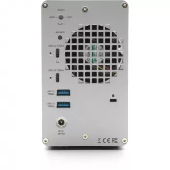 OWC Mercury Elite Pro Dual 2-Bay RAID Enclosure ar 3 portu USB Hub, USB 3.2 Gen 2 Type-C (Sudraba)