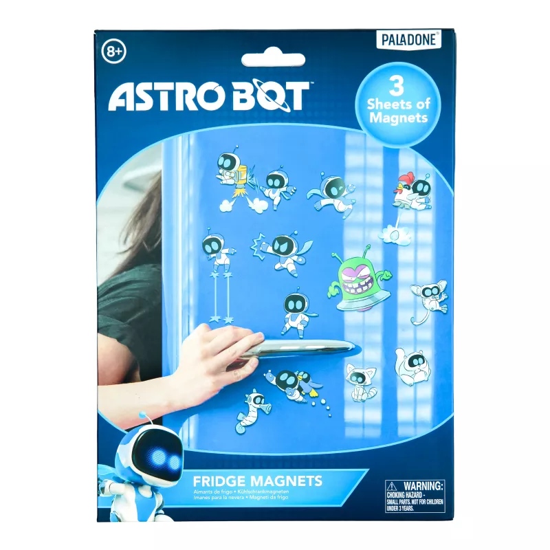 Paladone AstroBot ledusskapja magnēti - 34 gab. magnētiskais komplekts, 3 loksnes, kosmosa robota dizains