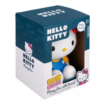 Paladone Hello Kitty Shaped Money Box – Keramikas monētu krājkasīte, oficiāla Sanrio prece, balta/rozā/melna, 13.5 x 13.5 x 16.5 cm