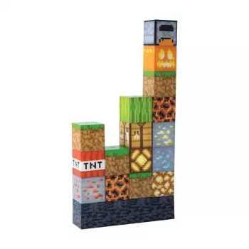 Paladone Minecraft Block Building Light PP6596MCF – 16 LED bloki, USB, silta balta gaisma