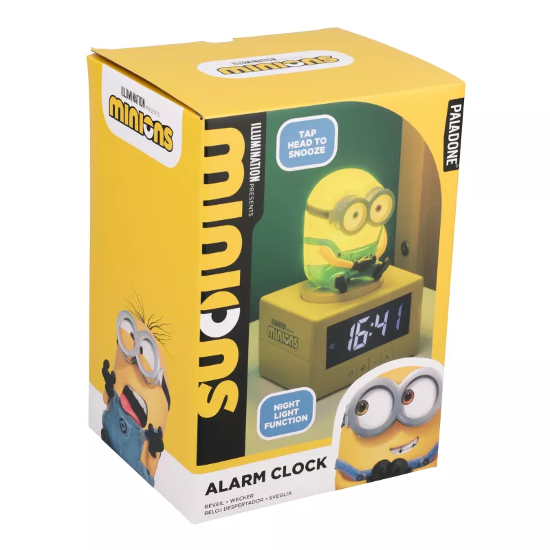 Paladone Minions Icon modinātājs - digitāls LED, USB barošana, snaudas funkcija