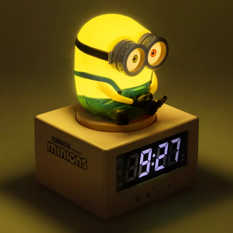 Paladone Minions Icon modinātājs - digitāls LED, USB barošana, snaudas funkcija