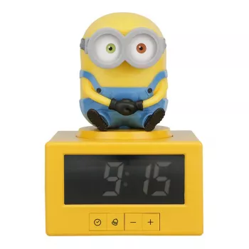 Paladone Minions Icon modinātājs - digitāls LED, USB barošana, snaudas funkcija