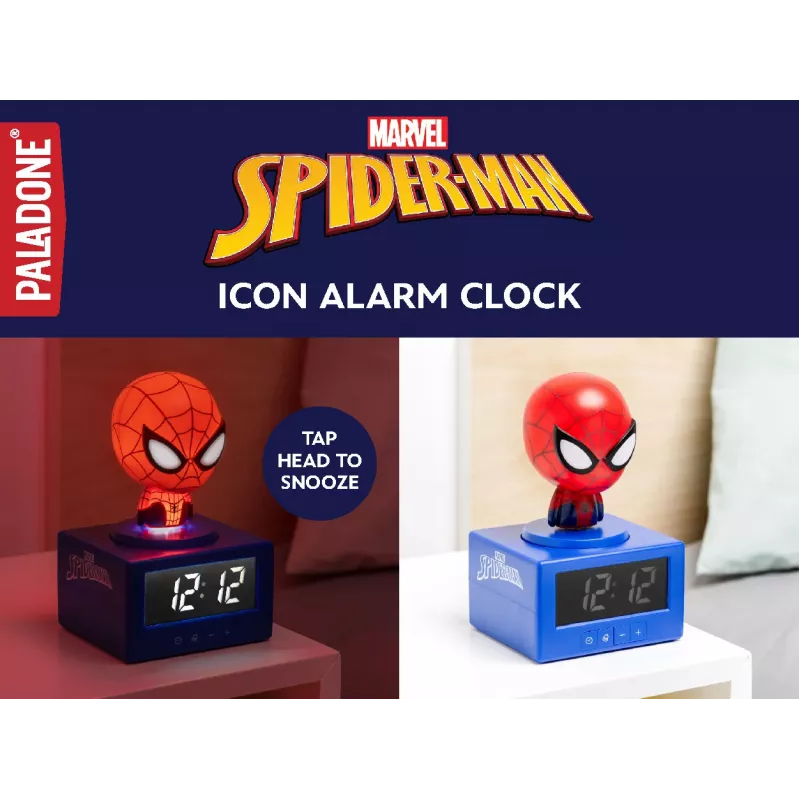 Paladone Spider-Man Icon modinātājpulkstenis - digitālais LED, sarkans/melns