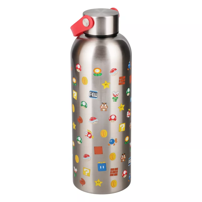 Paladone Super Mario Metal Water Bottle ar nēsāšanas cilpu