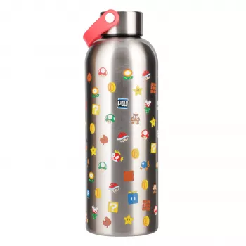 Paladone Super Mario Metal Water Bottle ar nēsāšanas cilpu
