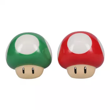 Paladone Super Mario Mushroom Sāls un Piparu Trauciņi – Sarkanā un Zaļā Keramikas Komplekts