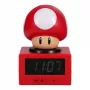 Paladone Super Mario Super Mushroom Icon Alarm Clock — digitālais LCD modinātājpulkstenis, USB barošana, oficiālie Nintendo skaņas efekti, sarkans/balts