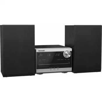 Panasonic SC-PM272EG-S Micro Hi-Fi sistēma ar CD, Bluetooth, DAB/DAB+ radio, USB un AUX - Sudraba (20W RMS)